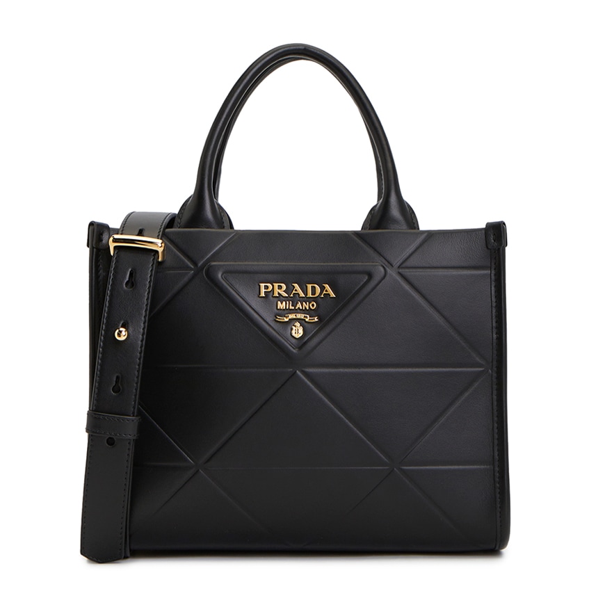 PRADA 1BA396-S/CALF OCO/NER プラダ 2WAYバッグ キルティングレザー ブラック/ゴールド