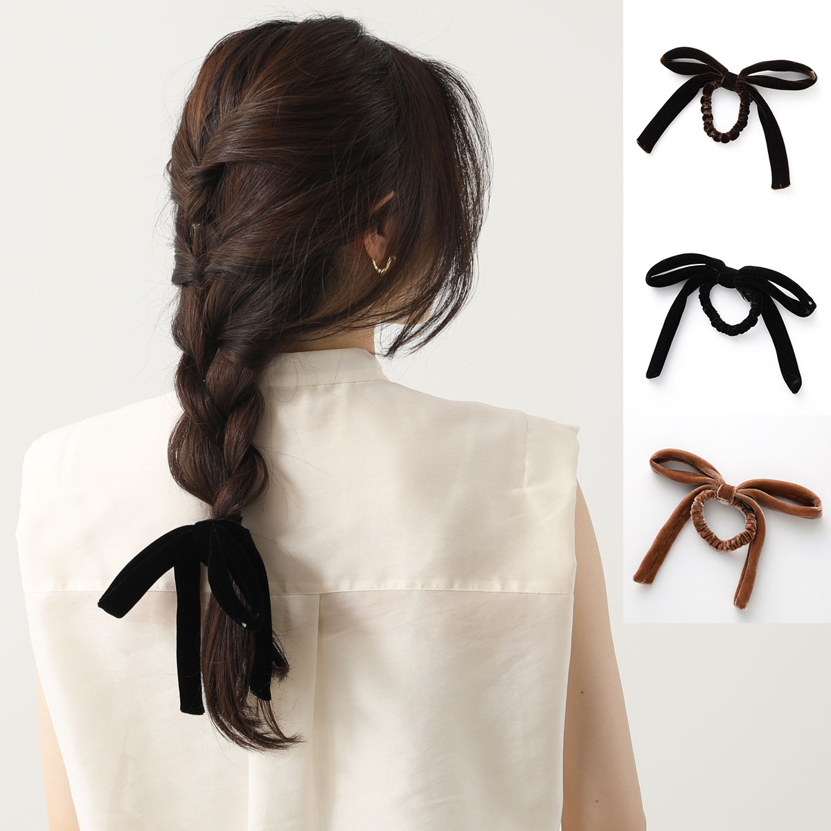 ALEXANDRE DE PARIS アレクサンドル ドゥ パリ シュシュ TPY-18556 レディース ポニー ベルベット リボン ヘアアクセサリー カラー3色 19,371円