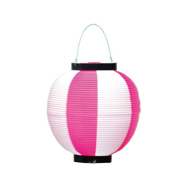 （まとめ） タカ印 ポリ提灯 40-7038 桃白(×10セット)