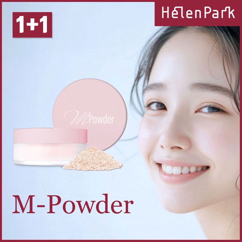 メーカー直送/送料無料Mパウダー1+1あっという間に陶器肌自由なカラーの組み合わせで肌色思いのまま！キメ細かな粒子で毛穴完全カバー！SPF30！韓国大人気フェイスパウダーパフ2Ｐプレゼン