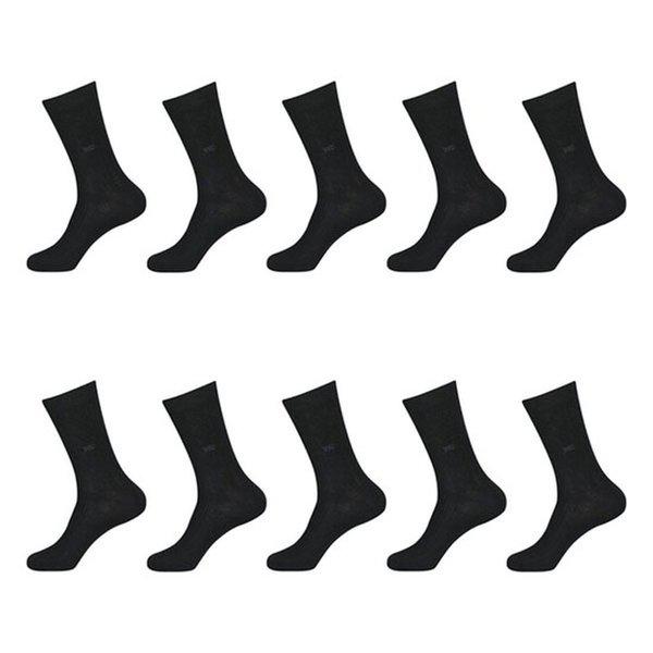 リターン刺繍メンズハイソックス10足セット