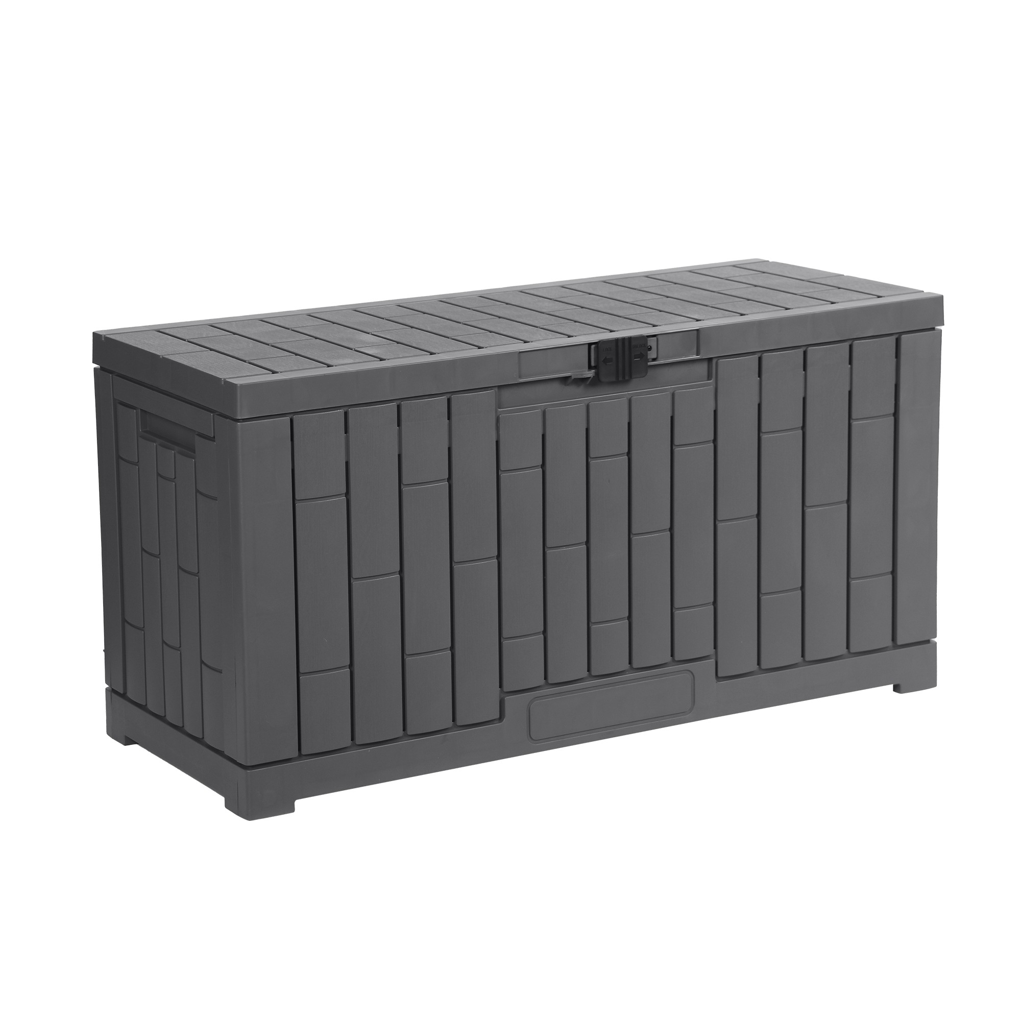【国内即発送/送 料無料】【グレー 230L 43*55*107cm】戸外収納庫 レンガ調　収納ボックス 置き配 ゴミ箱 小型 屋外 ストッカー 防水/耐侯 収納可能 ガーデン/庭/ベランダ 頑丈-3