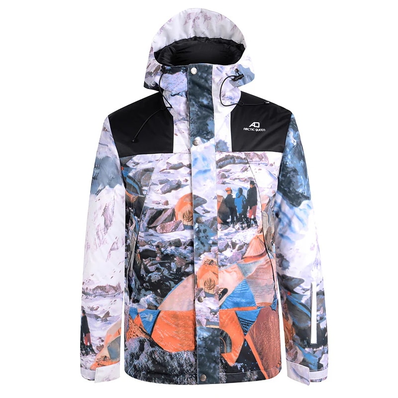 スノーボードウェアジャケットレディースメンズ雪山柄スキーウェアスノボウェアスノーボードウェアアウター防寒着 13,151円