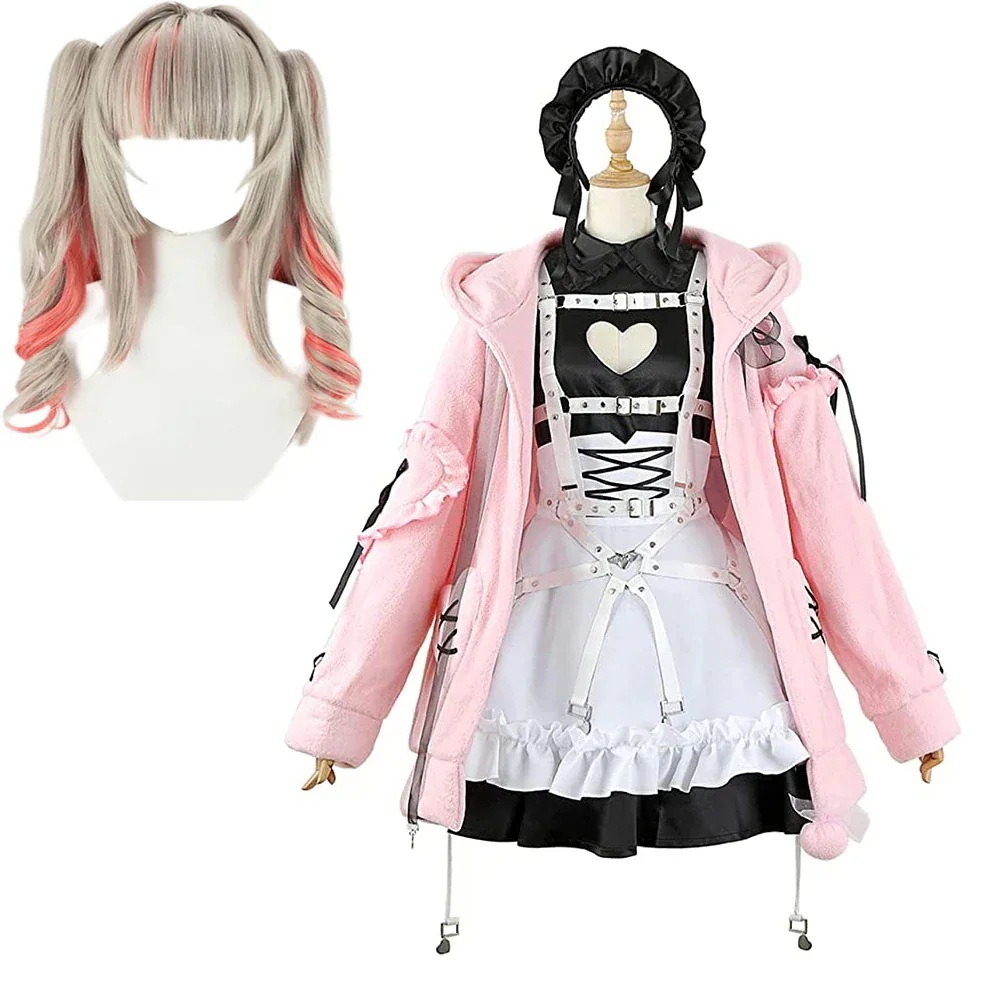 wusuobic[迅速な出荷]にじさんじ YouTuber 魔界ノりりむ コスプレ 地雷 サキュバス 学園祭 文化祭 仮装 衣装 セット コスチューム アニメVTuber キャラクター ハロウィン