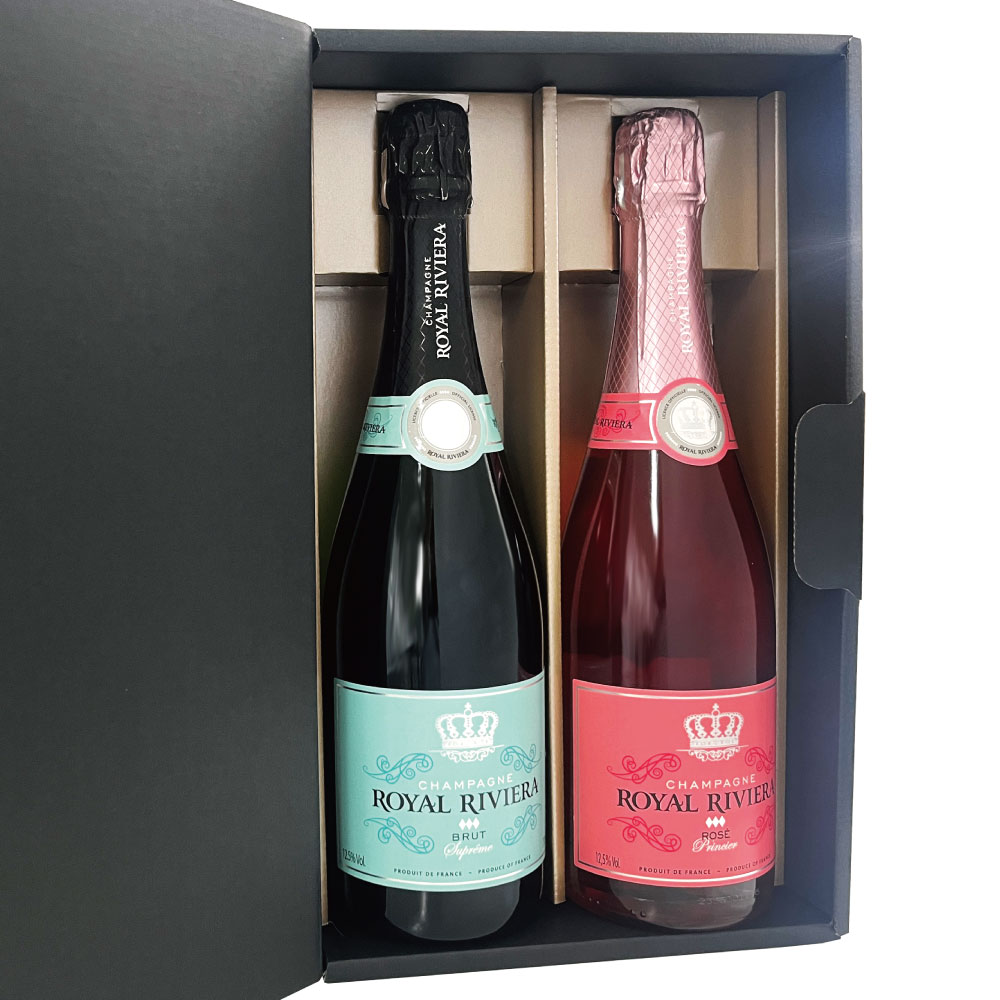 数量限定コラボ!ロイヤル リビエラ ブリュット(白)1本 + ロゼ 1本 セット GiftBOX エスターバニー コラボ 12.5度 750ml 正規品 ROYAL RIVIERA シャンパン 15,214円