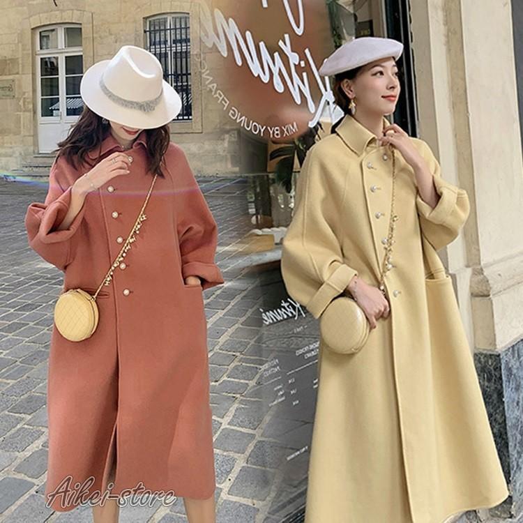 ダッフルコート トレンチコート レデイース 秋冬 40代 オシャレ チェスターコート きれいめ 長袖 ロング丈 アウター カジュアルウエア 防寒 シンプル 2色