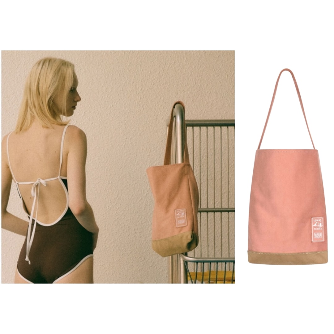 MFG X ISLAND SLIPPER SUEDE TOTE BAG pink