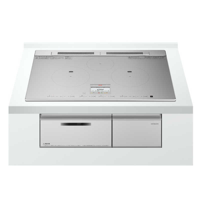 日立　HITACHI　ビルトインIHクッキングヒーター N8ATシリーズ [75cm幅 3口IH] シルバー(宅配商品)　HT-N8ASTWF