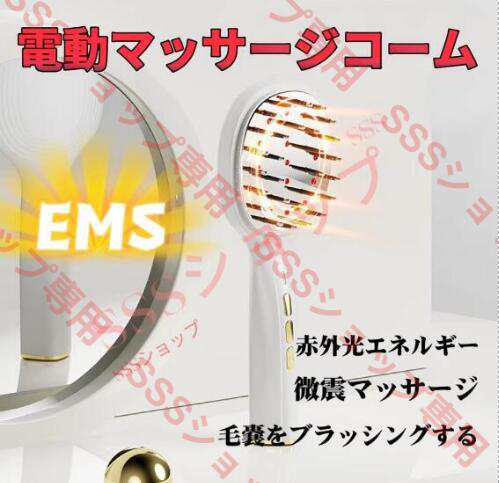 【20%超還元セレクト】頭部マッサージ器 マッサージ櫛 電気ブラシ EMS スカルプケア ストレートブラシ 電動頭皮ブラシ 頭皮ケア 充電式 男女兼用