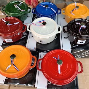 【時間限定セール】 Stuab調理器具 大人気 両手鍋 20cm 22cm 24cmココットラウンド ホーロー鍋 調理器具 ホーロー鍋 両手鍋 ピコココットキッチン用品 7 一人食 1-2人