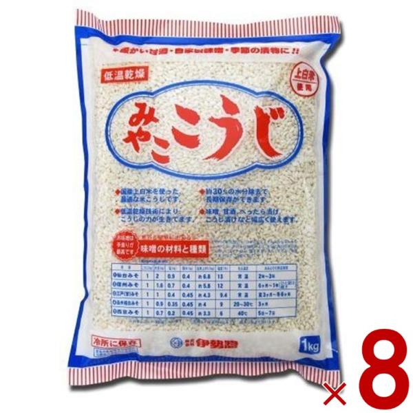 伊勢惣 みやこ こうじ バラタイプ 業務用 1kg 塩麹作り　甘酒作り 甘麹　麹でべったら漬け　発酵食品 8個
