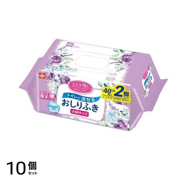 レック こころ想い 流せるおしりふき 40枚入 (×2個パック) 10個セット