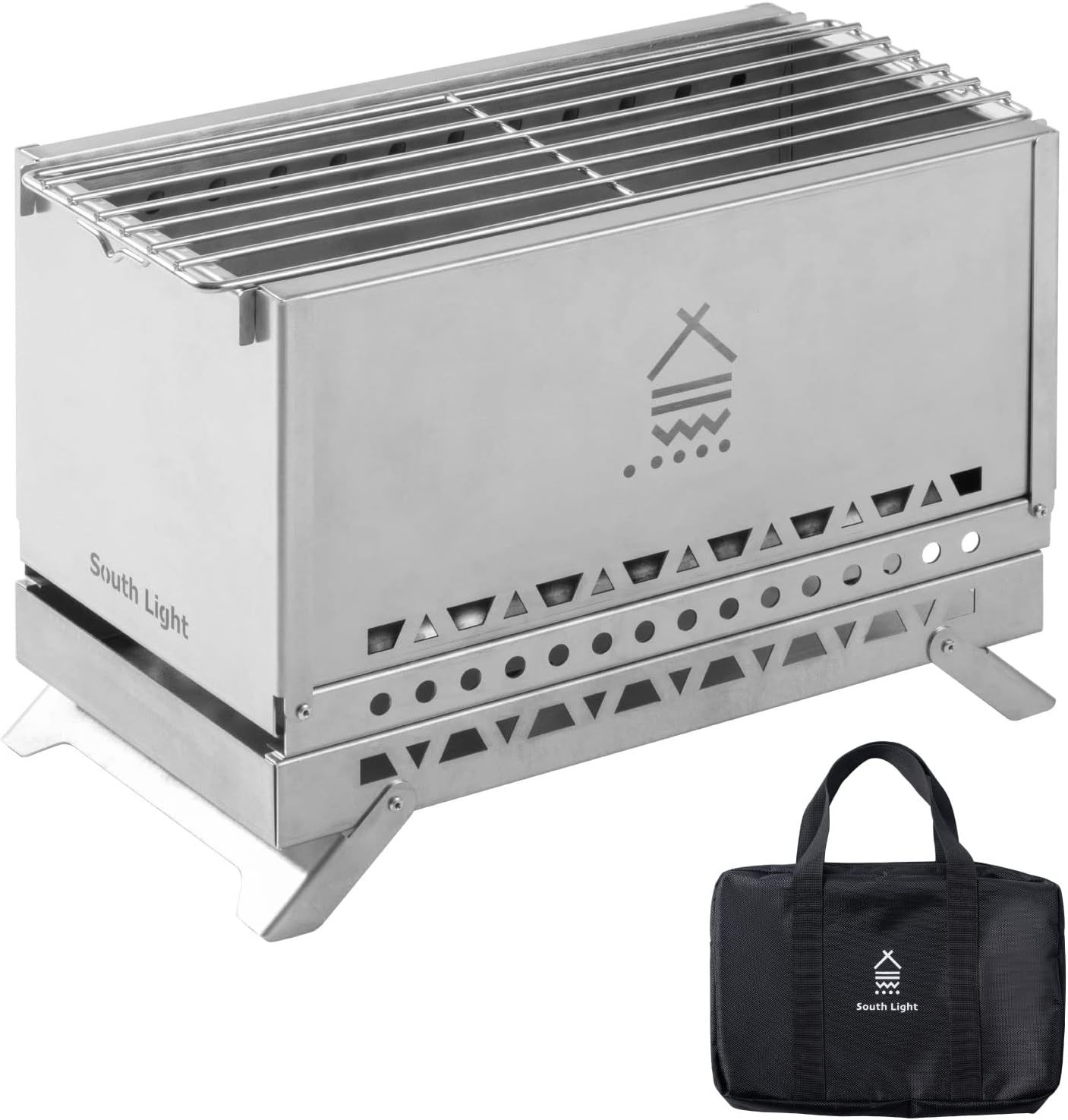 焚き火台 日本製 焚火台 二次燃焼 バーベキューコンロ ステンレス製 料理 BBQ 薪 1-4人用 簡単組立 収納袋付属 アウトドア用品 sl-fhtp