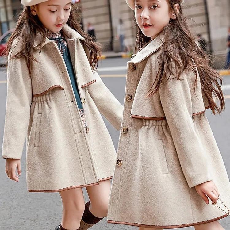 ピーコート　Pコート キッズコート ミドル丈 秋冬 ラシャコート 女の子 子供服　ジュニア　アウター　ジャケット　キッズ　中綿コート 防寒