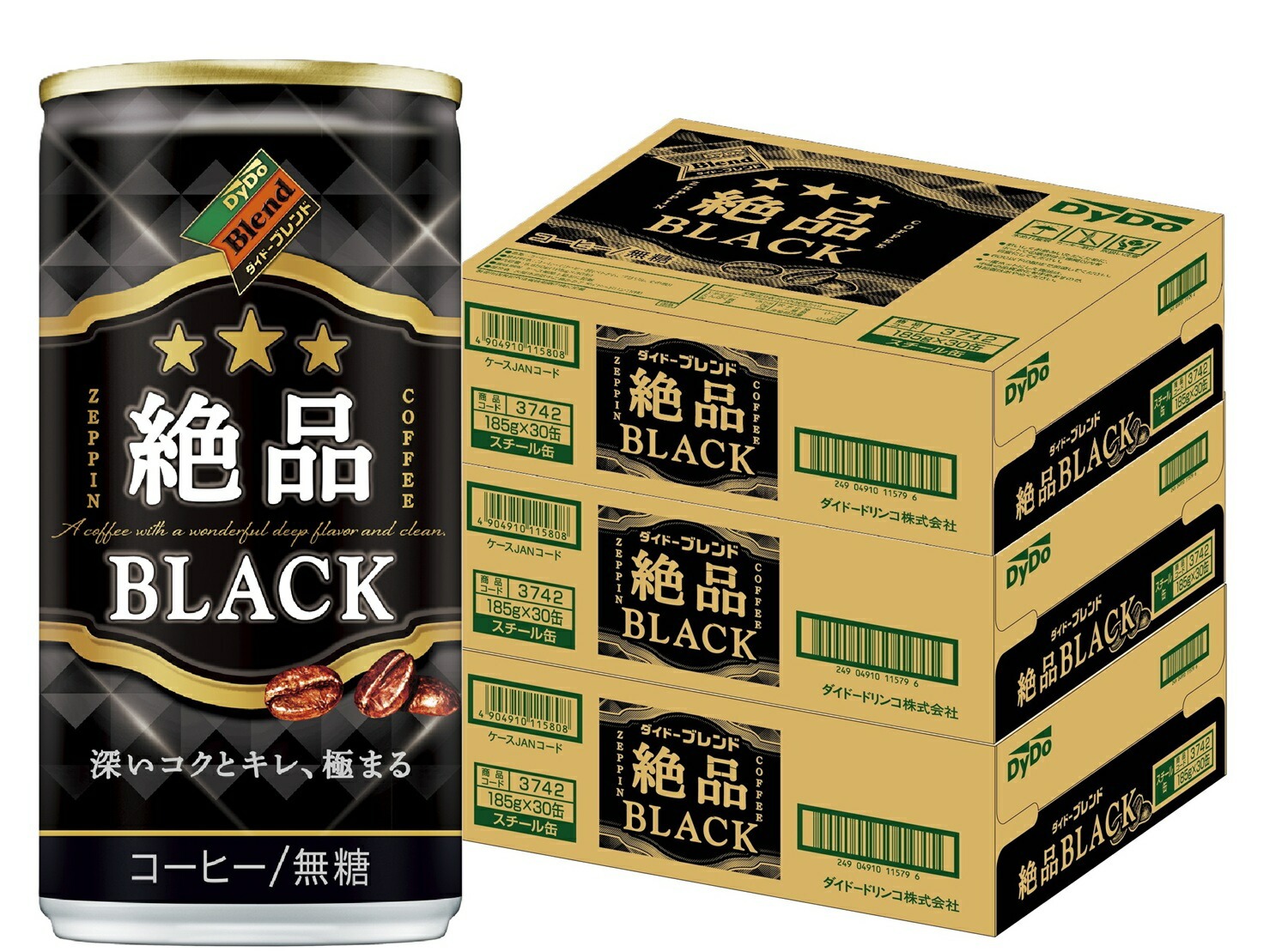 DyDo ダイドー 絶品BLACK 185ml×90本