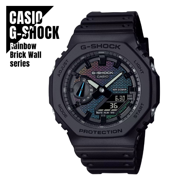 【即納】 CASIO カシオ G-SHOCK Gショック カーボンコアガード構造 八角形フォルム GA-2100RW-1A レインボー×ブラック 腕時計 メンズ レディース 13,485円