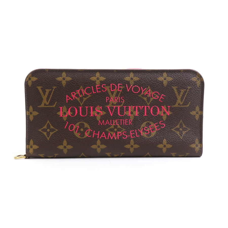 ルイ ヴィトン LOUIS VUITTON ラウンドファスナー長財布 イカットフラワー ポルトフォイユ アンソリット モノグラムキャンバス ローズアンディアン レディース M60391 a0417