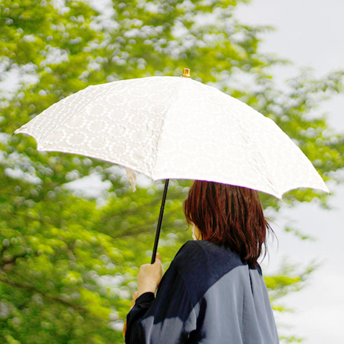 日傘 SURMER 折りたたみ 麻刺繍 輪っか 水玉 ナチュラル 日本製 sur mer シュルメール 折りたたみ傘 傘 かさ レディース 麻 刺繍 UVカット おしゃれ アンブレラ