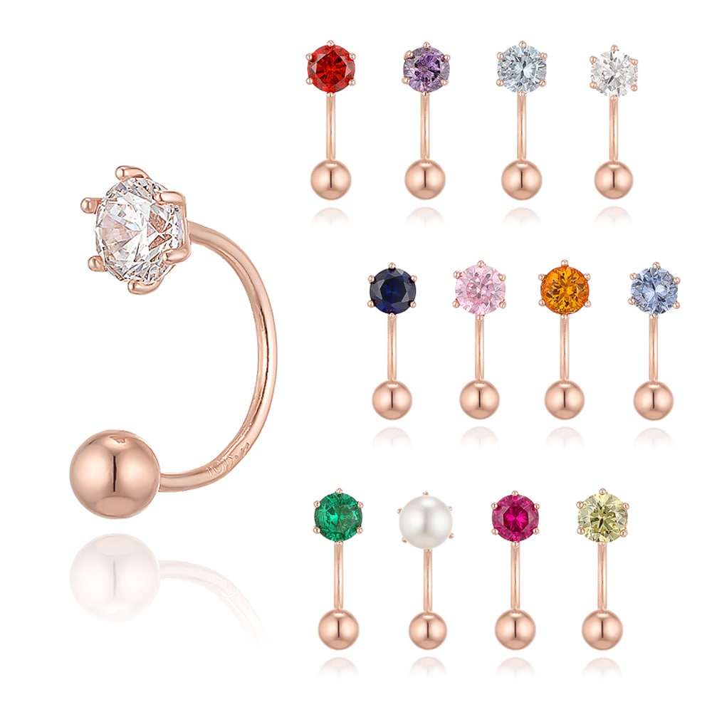 LLOYD製作10日[誕生石]ツーウェイ誕生石ピアス10KゴールドピアスLPTL1045T