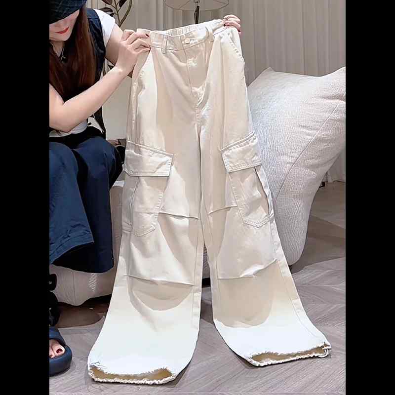 【送料無料】レディース ファッション オシャレ カワイイ シンプル 人カワイイ きいサイズ ポケット 白 ハイウエスト パンツ ストレート