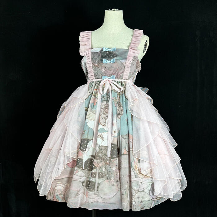【急速出荷】ロリータ Lolita オーバースカート チュールスカート ５色展開 姫ロリ ゴスロリ クラロリ シースルー スカートカバー 透け感 ふんわり チュール レイヤード カラバリ レディース