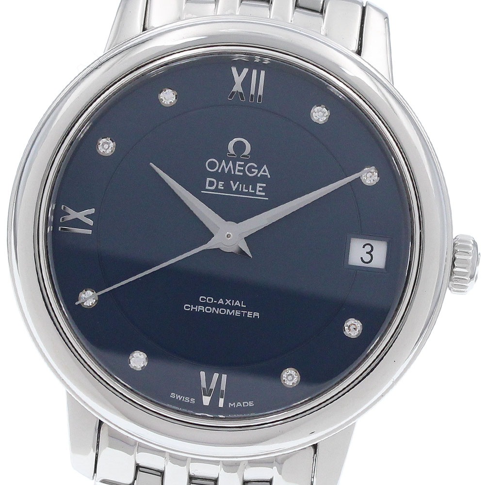 オメガ OMEGA 424.10.33.20.53.001 デビル プレステージ 8Pダイヤ デイト コーアクシャル 自動巻き レディース 美品 _957896【中古】