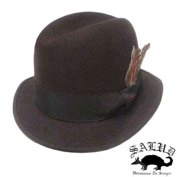 送料無料SALUD サルー メンズ レディース ウール ハット ブラウン ブラウン WOOL ストリート チカーノ メキシカン メキシコ ファッション 帽子 HAT カジュアル スタイル ブランド