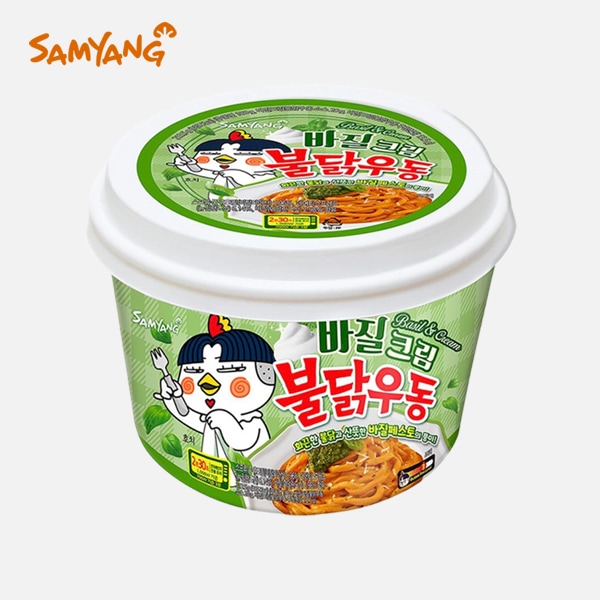 三養バジルクリームプルダックうどん 213.5g 6個入り