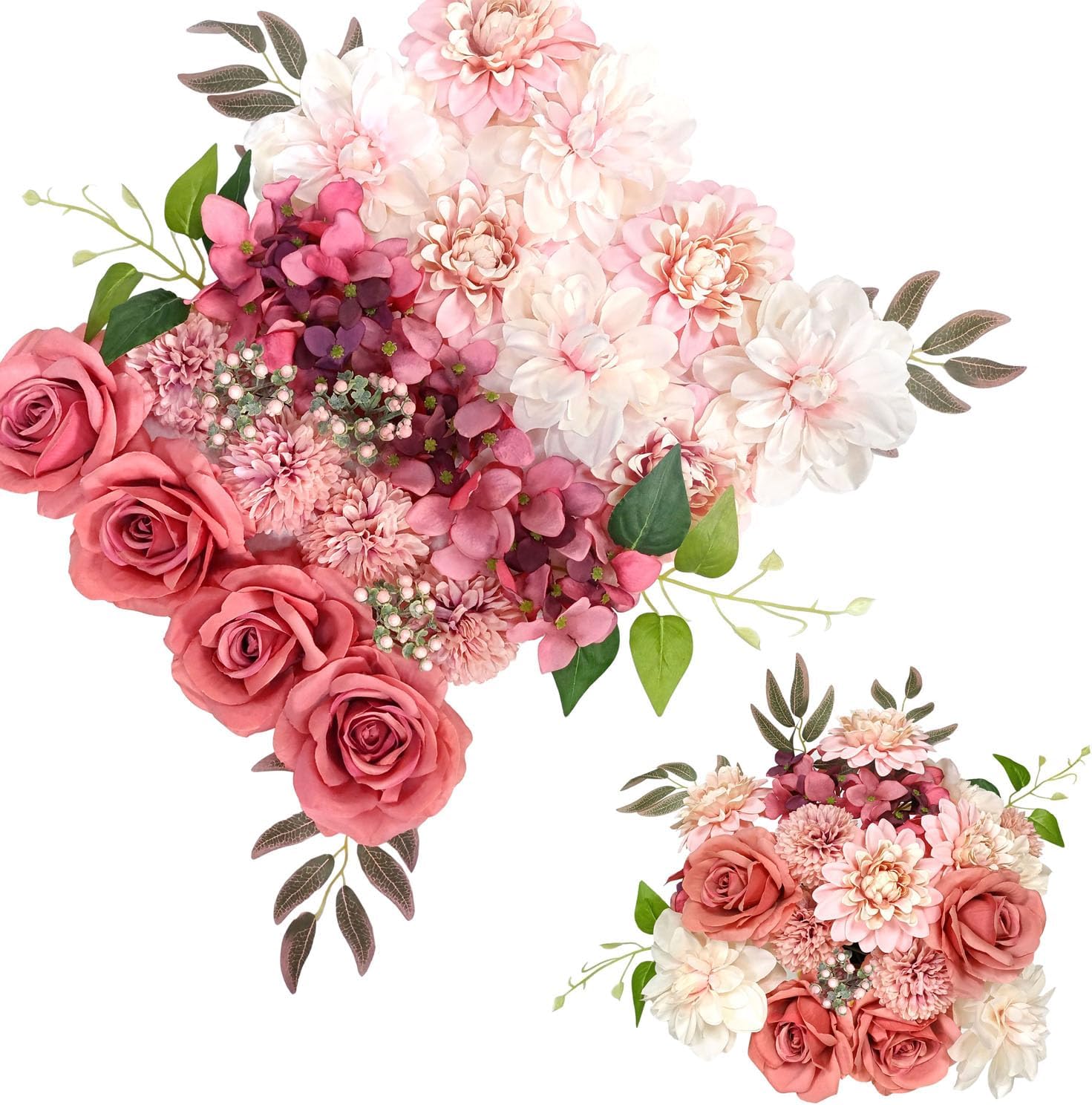 造花 バラ 人工植物 観賞用 インテリア 誕生日 プレゼント 結婚式 パーティー 撮影 庭園用 ダスティレッド ピンク