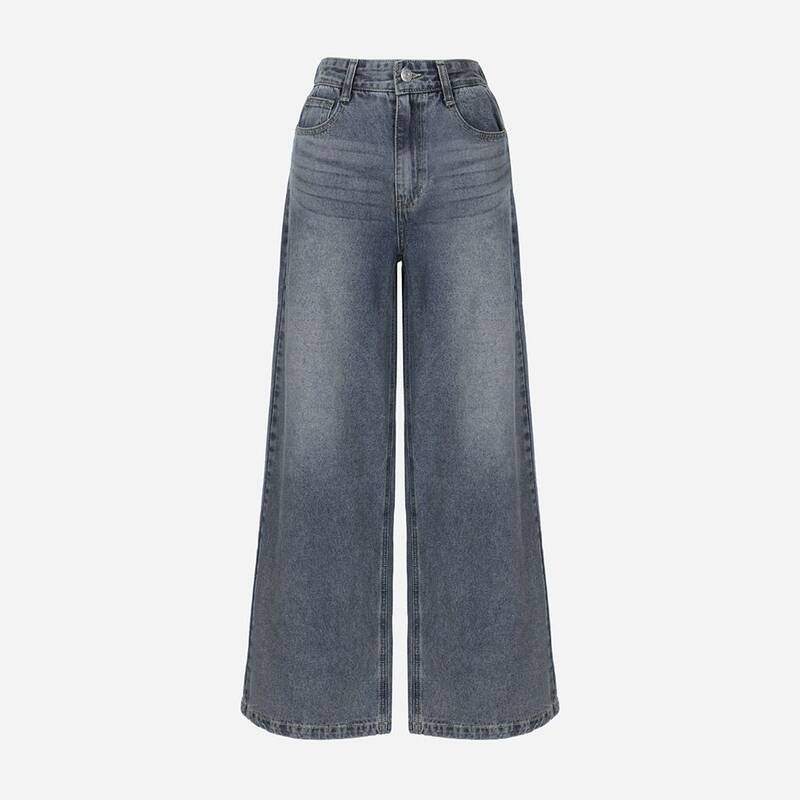 ミッドブルー セミワイド デニムパンツ T262MJE132W
