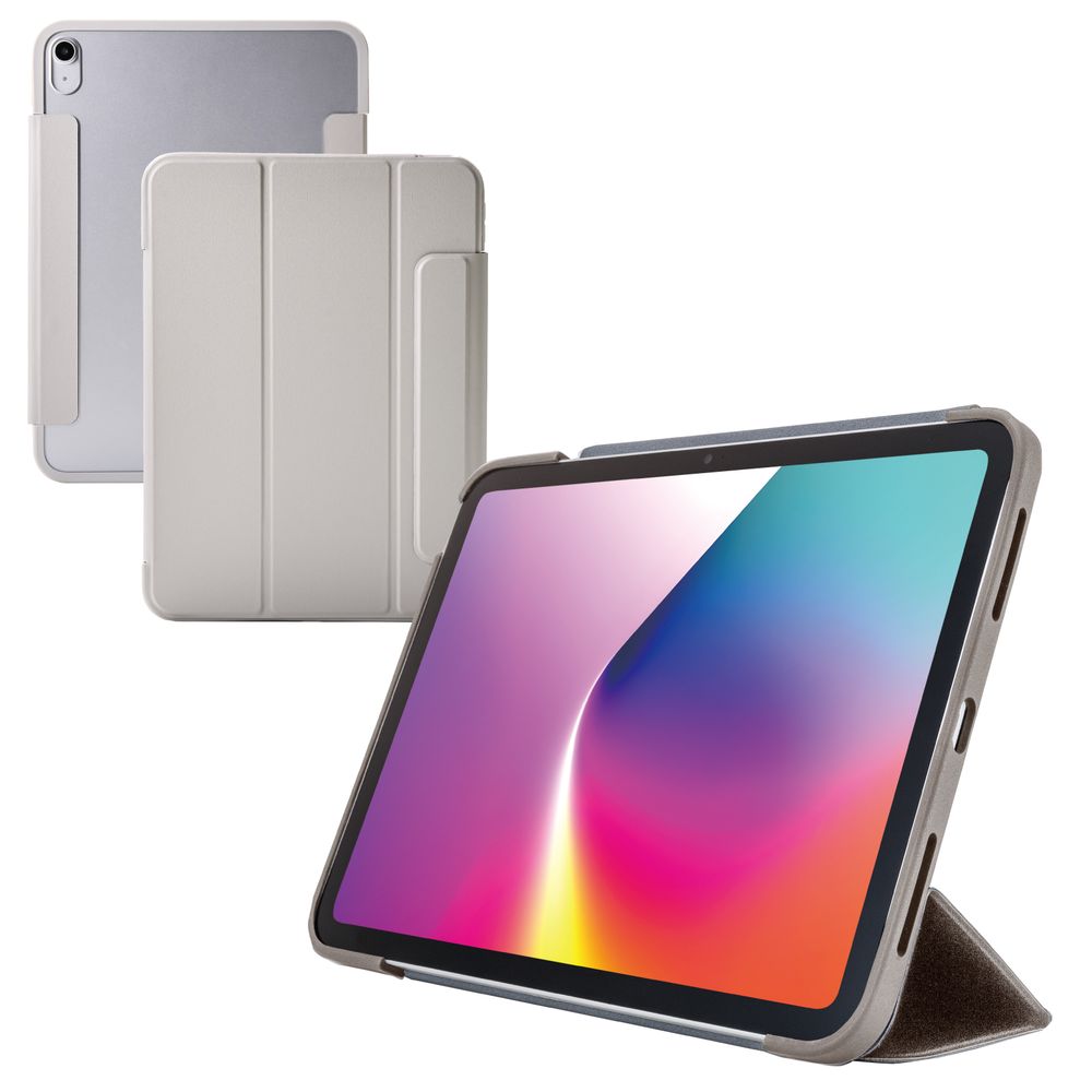エレコム TB-A25RWVFCGB iPad ケース 11インチ ( A16 ) / 10.9インチ 第10世代 用マグネット式フラップカバー スタンド オートスリープ機能 軽量 薄型 耐衝撃 背面