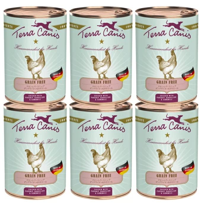 テラカニス グレインフリー チキンとパースニップ ダンデライオン&カモミール (400g×6缶)