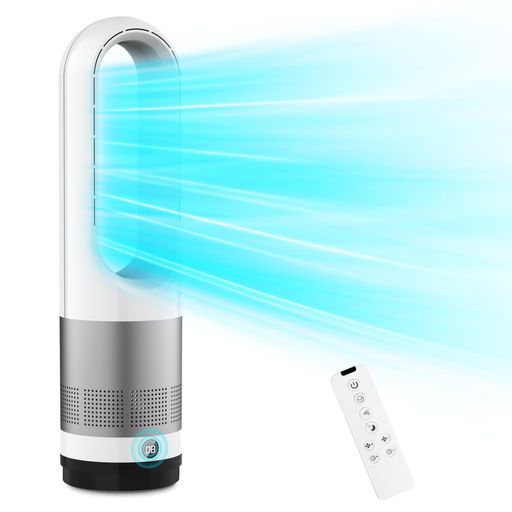 LRIO タワーファン 【羽根なし&DCモーター&電気代節約】扇風機 羽なし扇風機 リビング扇風機 サーキュレーター 羽根なし扇風機 DCモーター 静音運転 8段階送風 微風 強風 大風量 100左右
