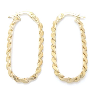 デザイン フープ ピアス K18YG イエローゴールド/28205【】