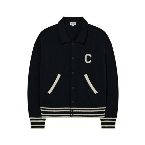 Cロゴニットバーシティジャケット ネイビー CO2601KT03NA
