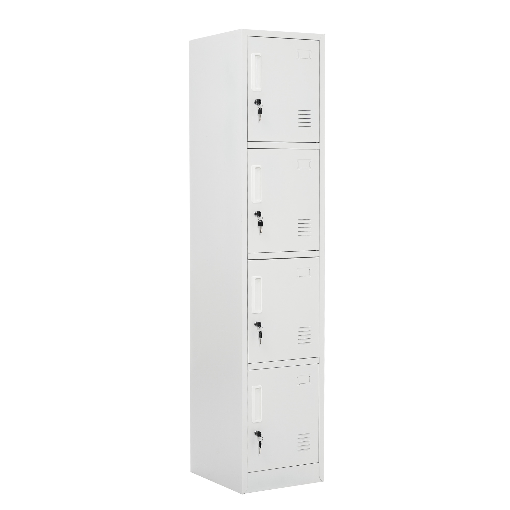 472ロッカー スチール製 鍵付き 4人用 収納 オフィス 事務所 会社 店舗 病院 学校 更衣室 業務用 1列4段 オフィスロッカー パーソナルロッカー ホワイト