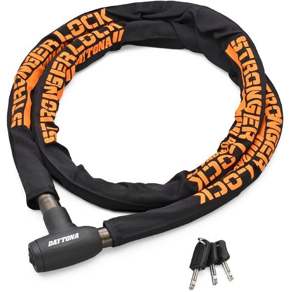 (Daytona) バイク用 ワイヤーロック φ26mmスチール合金製 LEDライト付き鍵 ストロンガースチールリンクロック 2000mm 48493
