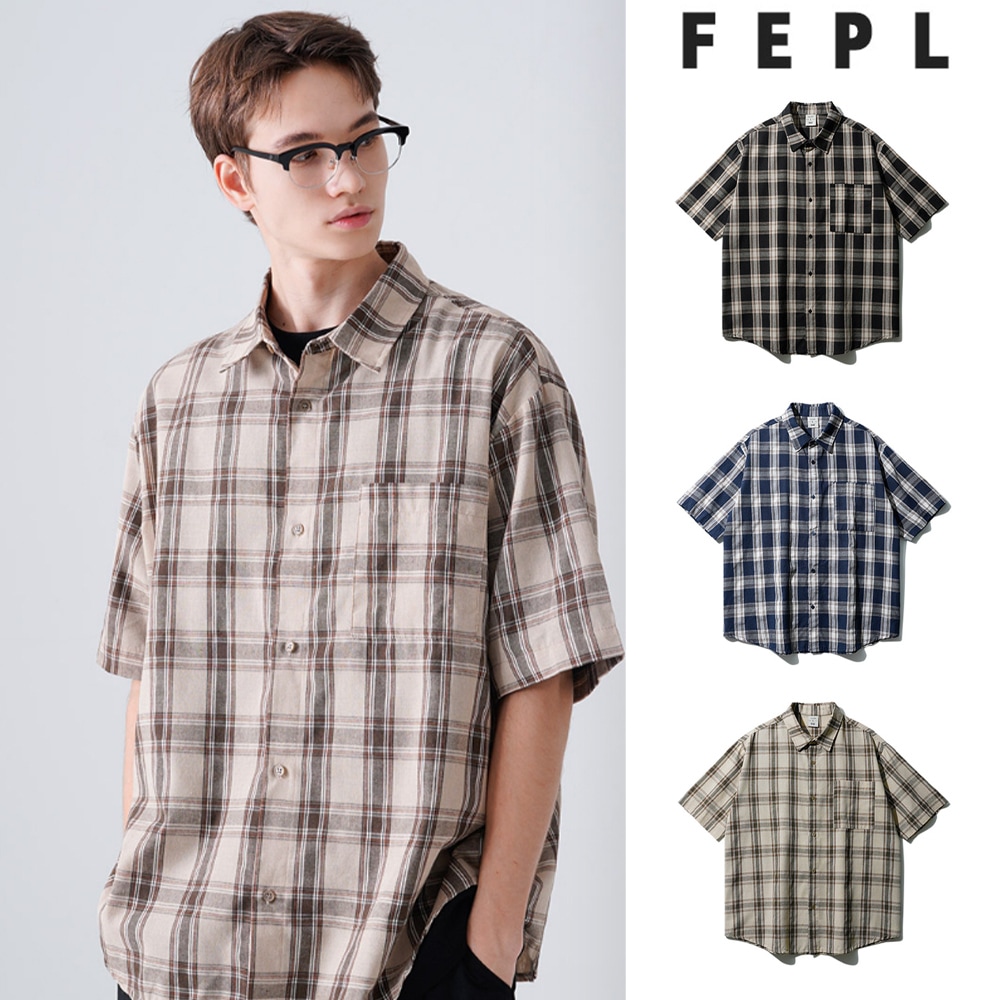 [FEPL] Check Balloon Short Sleeve Shirt 5,226円