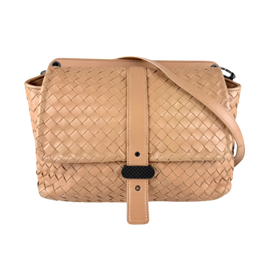 ボッテガヴェネタ BOTTEGAVENETA ショルダーバッグ イントレチャート レザー ピンクベージュ レディース z7510