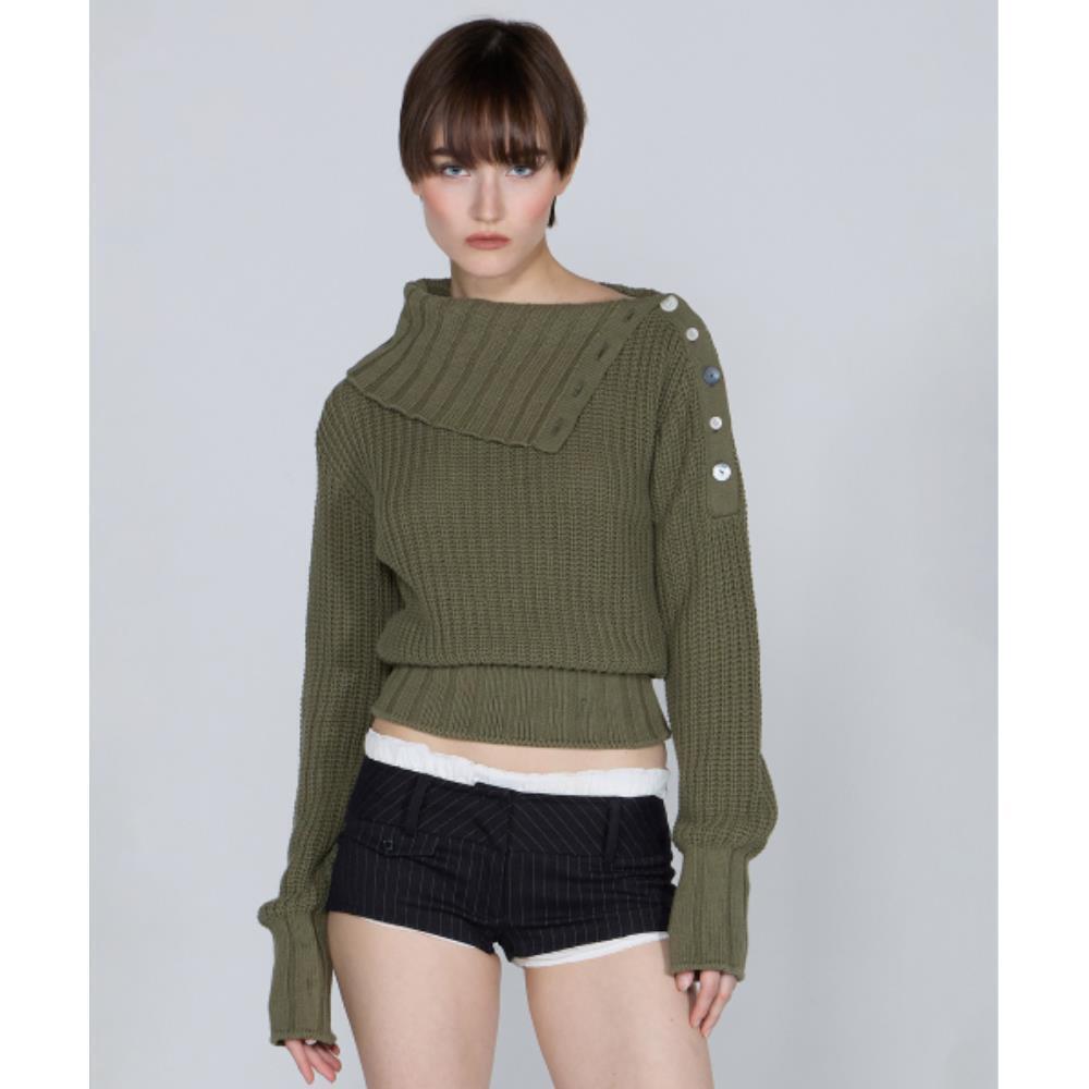 スカルプター Funnel Neck Sweater Khaki SC24A213KH 7,703円