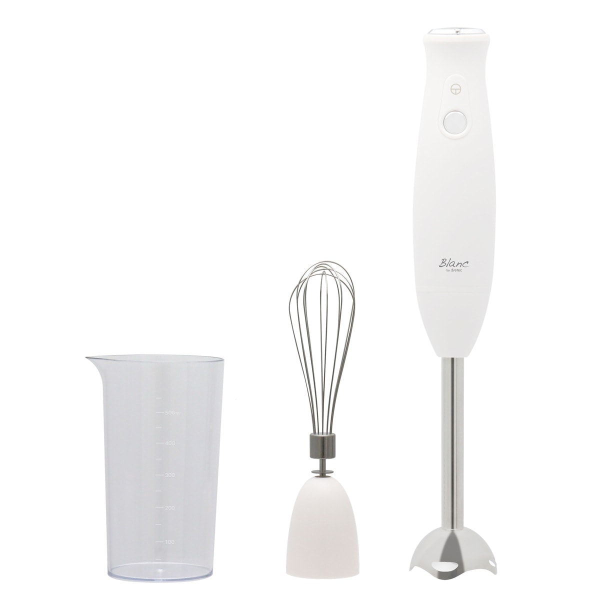 ハンディブレンダー ステンレス ホイッパー付き 計量カップ付き ドリテック dretec ブレンダー ハンドブレンダー ハンドミキサー セット ミキサー ホイッパー スピード調節機能 調理家電