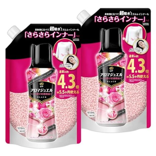 レノア ハピネス アロマジュエル 香り付け専用ビーズ アンティークローズ&フローラル 詰め替え 1,810ML×2袋【まとめ買い】 [大容量]