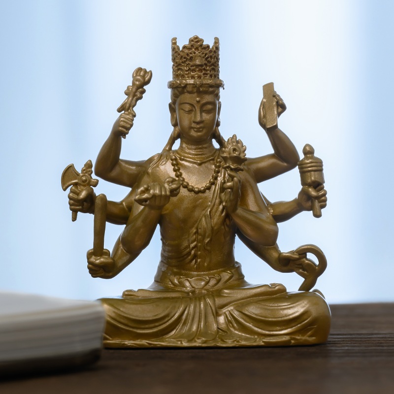 手作 大随求菩薩像 黄銅製の願望と富の守護者家庭やオフィスで心の安定を守り願いを叶える存在