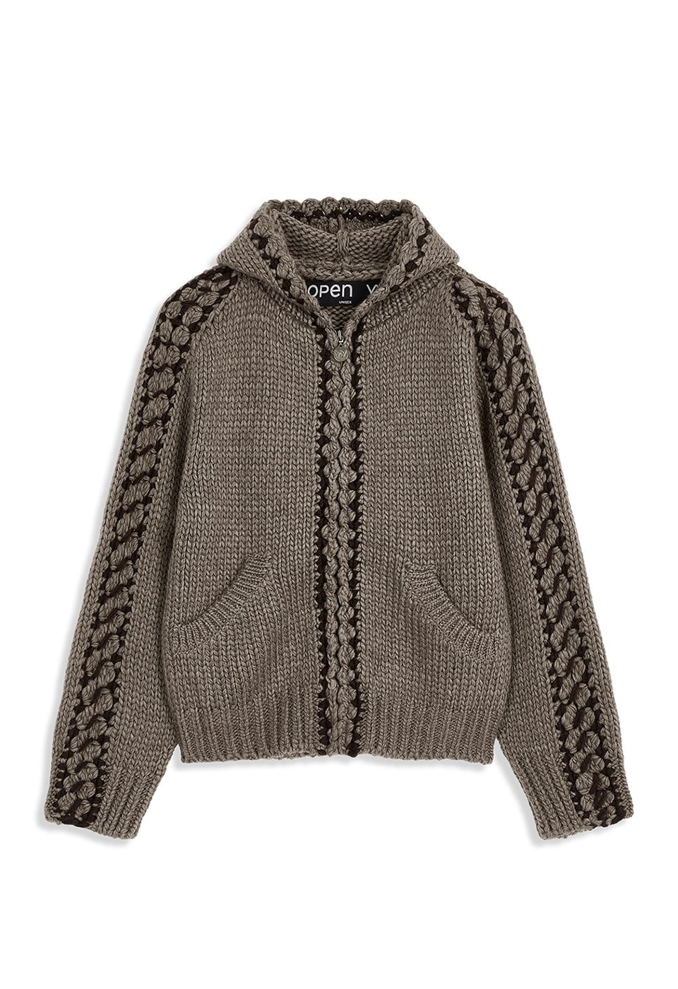 【OPEN Yy】 25FW STITCH ZIP UP KNIT HOODIE : BROWN 28,416円