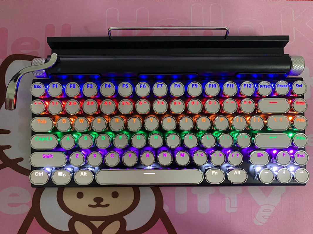 レトロタイプライターメカニカルキーボードパンクキーキャップ電話タブレットMACBluetoothメカニカルキーボード電話用