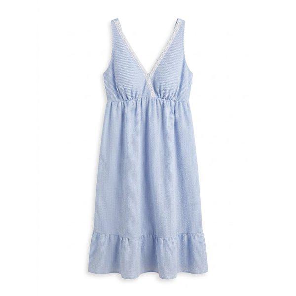 先染めストライプ女性カップワンピース GW8904T
