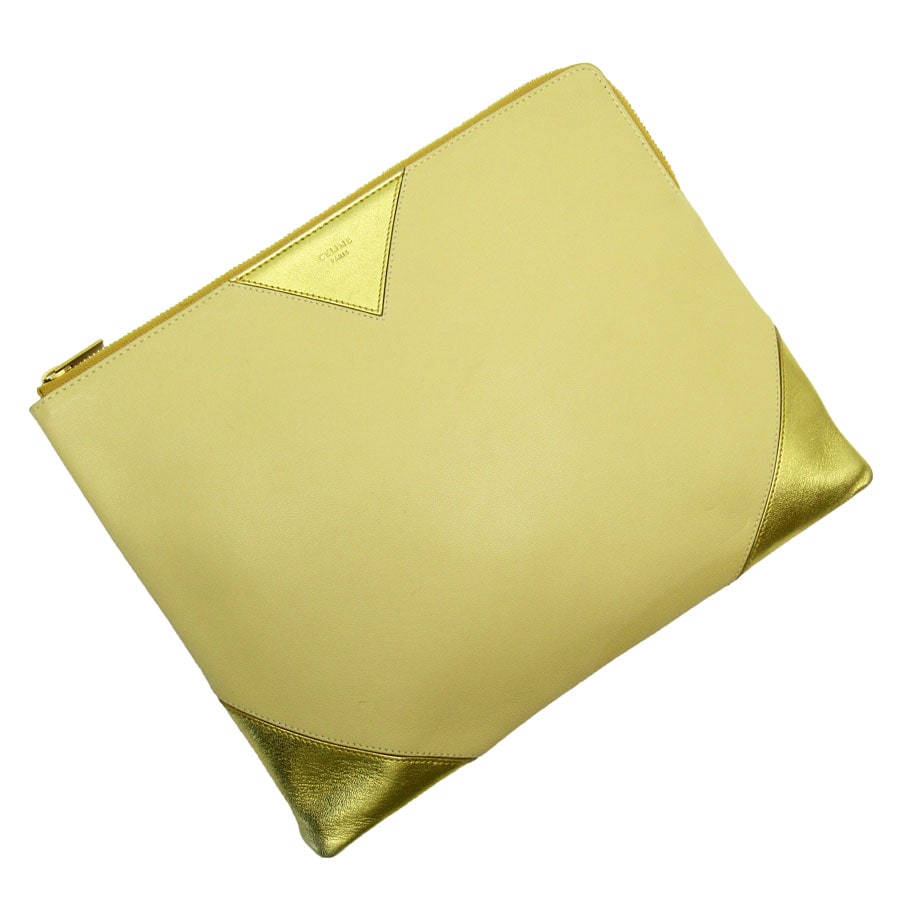 クラッチバッグ レザー イエローゴールド ユニセックス t18970a