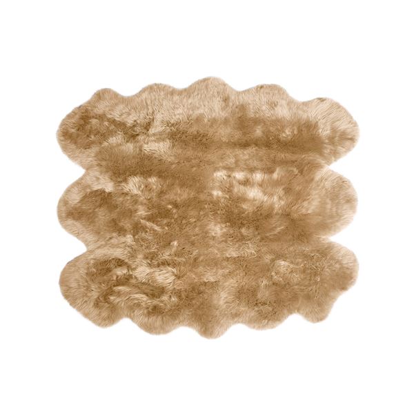 ムートンラグ 約130x160cm 6匹サイズ ブラウン