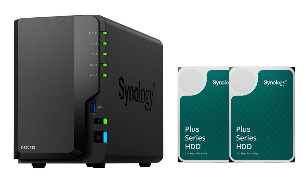 Synologyシノロジー DiskStation DS225+ +HAT3300-4TB 2個 DS225HAT33004TB2