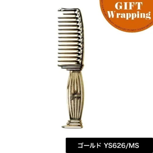 【GIFT】メタルパルテノンコーム フラットタイプ ゴールド YS626/MG【ラッピング込み】(Y.S. PARK YSパーク コーム ヘアブラシ クシ 櫛 ヘアセット スタイリ